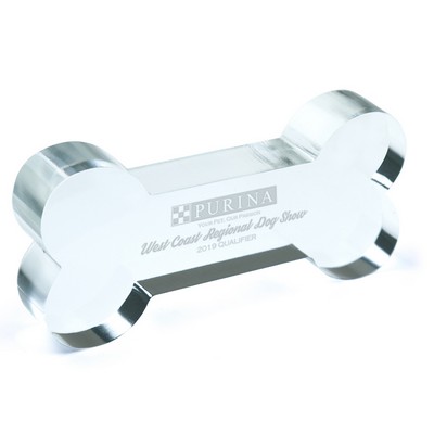 6" Optical Crystal Dog Bone Award