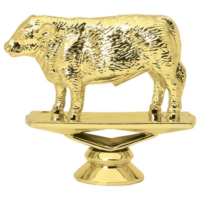 3 1/4" Gold Plastic Hereford Cow Trophy Figure