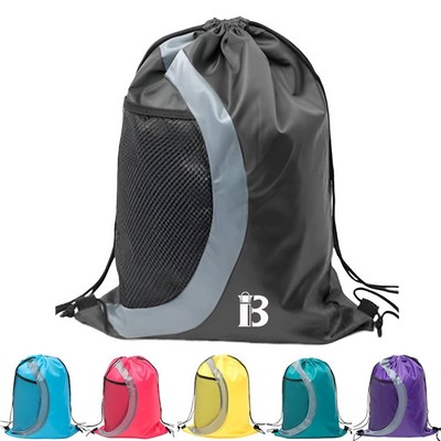Drawstring Backpack w/ Mesh Pocket