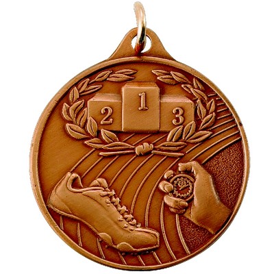 1 1/2" Bronze Track Themed Medal