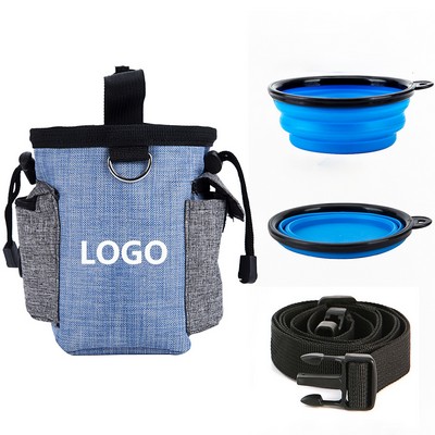 All-in-One Multi-Functional Dog Training & Walking Waist Pack with Built-In Collapsible Bowl