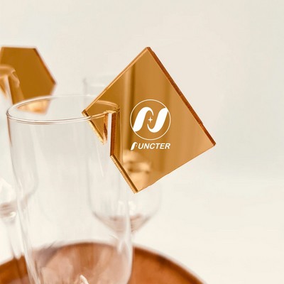 Square Shape Acrylic Drink Marker Wine Glass Recognizer