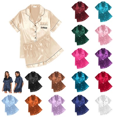 Womens Silk Satin Pajama