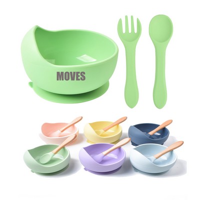 Silicone Suction Bowls for Baby with Spoon And Fork