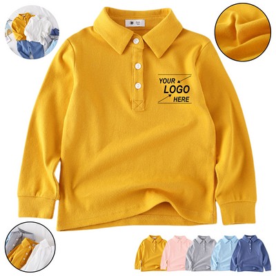 Kids Polo Shirt Long Sleeve T-Shirt 2025 Spring
