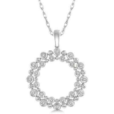 Jilco Inc Twin Halo Diamond Necklace
