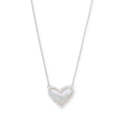 Kendra Scott Ari Heart Short Silver Pendant Necklace
