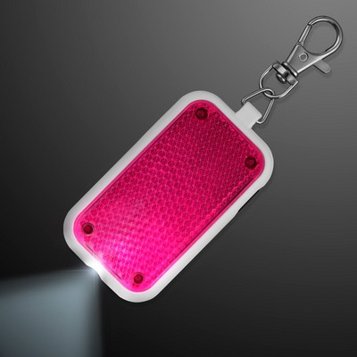 Clip-On Light Pink Safety Blinkers, Keychain Flashlight - BLANK