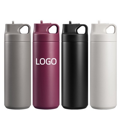 Double-layer Insulated Cup with Straw