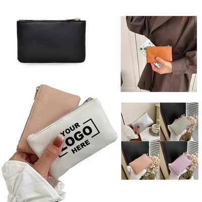 PU Zipper Slim Coin Purse