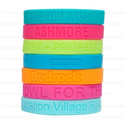 1/4" Rush Debossed Silicone Wristband