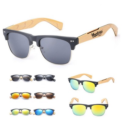 Eco-Chic Woodgrain Sunglasses
