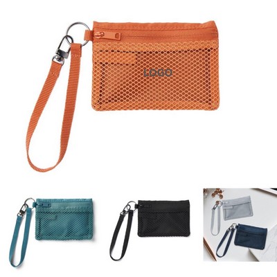 Dual-Pocket Mesh Tech Organizer & Cosmetic Pouch