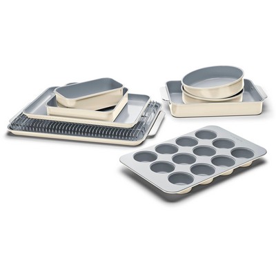 Caraway 11Pc Non-Toxic Nonstick Ceramic Mega Bakeware Set - Cream