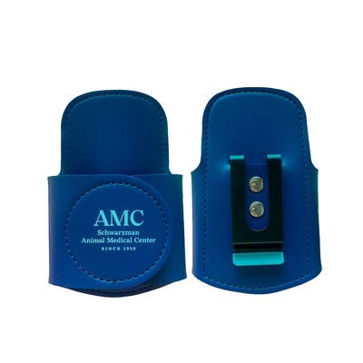 Professional Leatherette Stethoscope Holder with Secure Belt Clip & Snap Closure