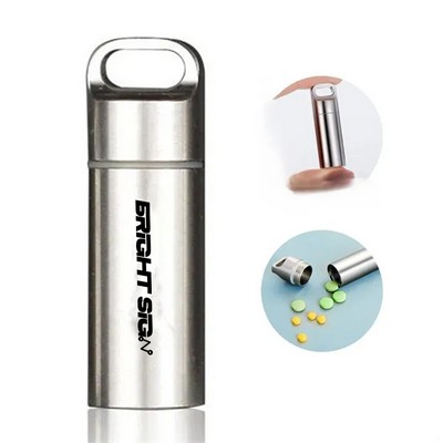 Emergency Capsule Pill Box Keychain