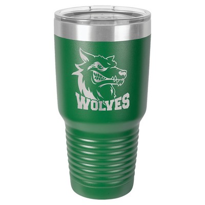 Polar Camel 30 oz. Green Vacuum Insulated Ringneck Tumbler with Clear Lid