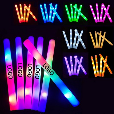 19" Multicolor Led Light Up Foam Glow Stick Flashing Baton