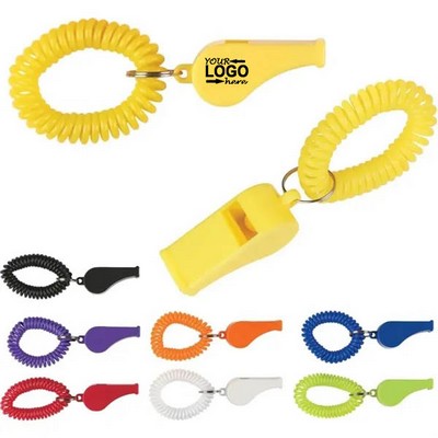 Kids Whistle Coil Bracelet with Keychain
