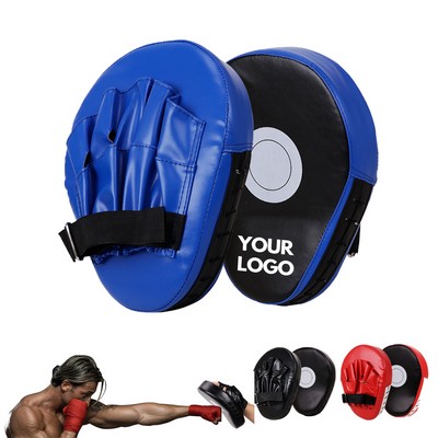 Custom PU Leather Curved Boxing Punch Mitts w/ Foam for Karate and Kickboxing Training