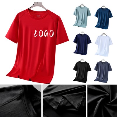 Unisex 180GSM Quick-Dry Polyester Sports T-Shirt