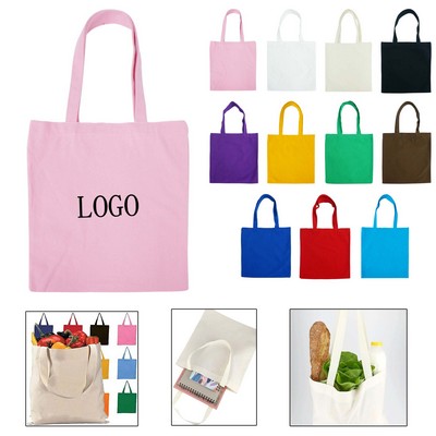 Customizable Solid Color Cotton Grocery Tote