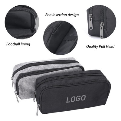 Large Capacity Double-Layer Oxford Cloth Pencil Case
