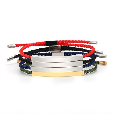 Adjustable Titanium Steel Braided Cord Bracelet