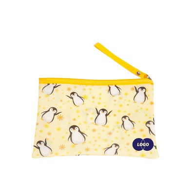 Penguin Print Zipper Pouch