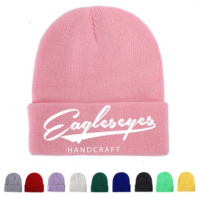 Double-Layer Knit Cuff Beanie