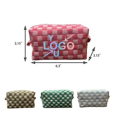 Plaid Wool Extra-Large Makeup Bag