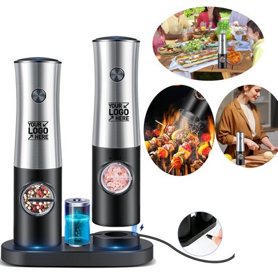 Kitchen Electric Mill Salt Pepper Dispenser Automatic Spice Grinder Set