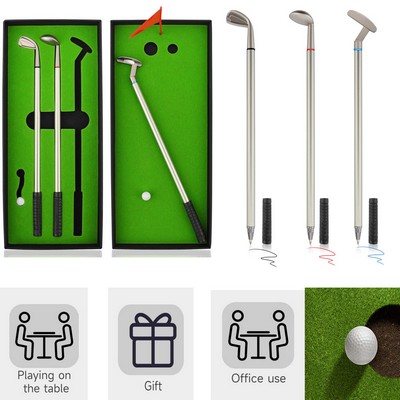 Golf Ballpoint Pen Set Desktop Games Office Desk Toys Funny Gift