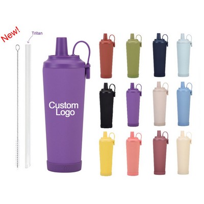 Magnetic Handle 830ml/28oz Ceramic Inner Liner Stainless Steel Tumbler With Straw