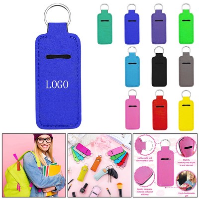 Neoprene Hand Sanitizer Bottle Holder Keychain