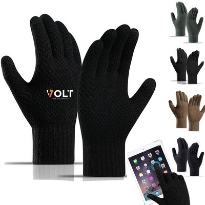 Thickened and velvety Touch Screen Knit Glove