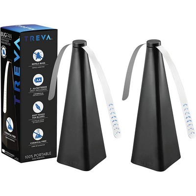 Treva Bug Fan Fly Deterrent w/Holographic Blades To Clear Bugs, Mosquitoes, And Flies 2 Pack