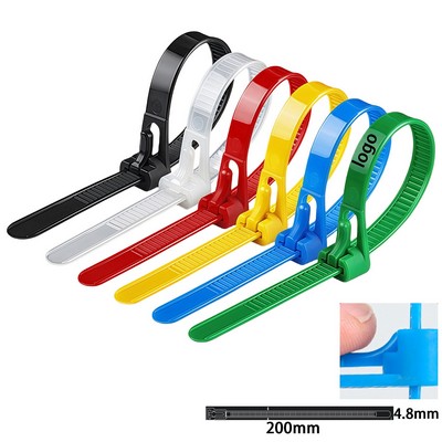 Custom Adjustable Nylon Cable Ties – Reusable, Self-Locking, High Tensile Strength