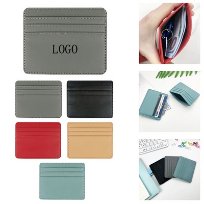 Slim PU Leather Card Holder Wallet