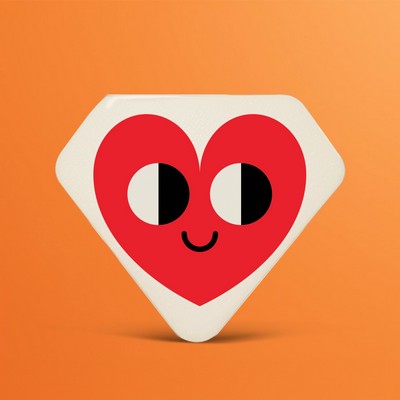 2.6" x 2.1" Diamond Custom Button