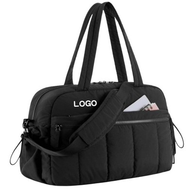 Quilted Puffer Weekender with Wet Pocket