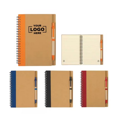 70-Page Recycled Kraft Paper Notebook & Pen Set