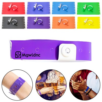 Disposable PVC Wristbands with Plastic Buckle for Kids Playground Waterproof Party Events ID