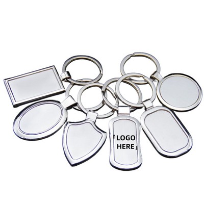Metal Blank Tag Keychain w/Label