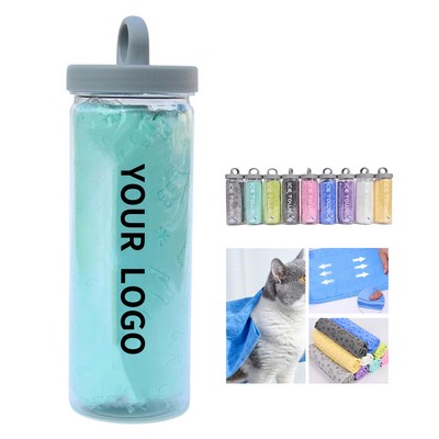 Synthetic PVA Chamois Towel With Storage Case 2.8" x 9"