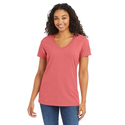 ComfortWash® Women's Garment Dyed Adult Short Sleeve V-Neck T-Shirt