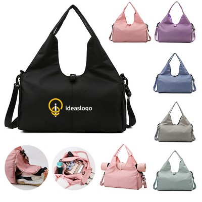 Waterproof Gym Duffel Tote Bag with Yoga Mat Holder