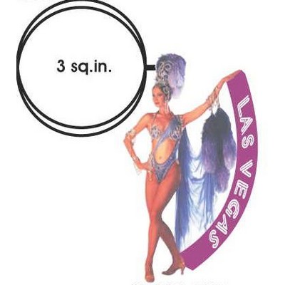 Vegas Showgirl in Purple Key Chain w/Clear Mirrored Back (3 Square Inch)