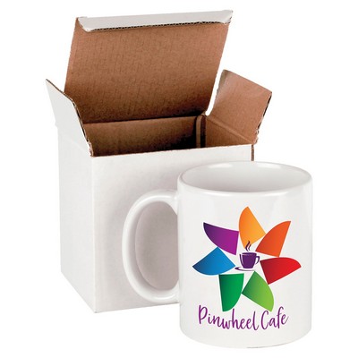11oz White Full Color Ceramic Mug with White Gift Box