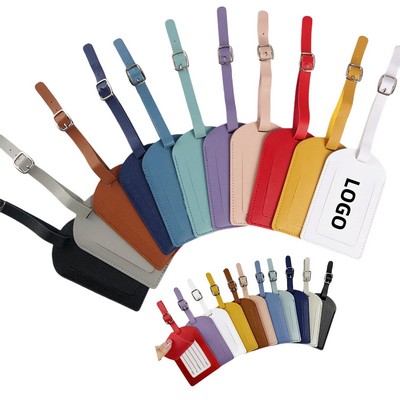 Thickened PU Flip-Top Luggage Tag With Inner Signature Paper